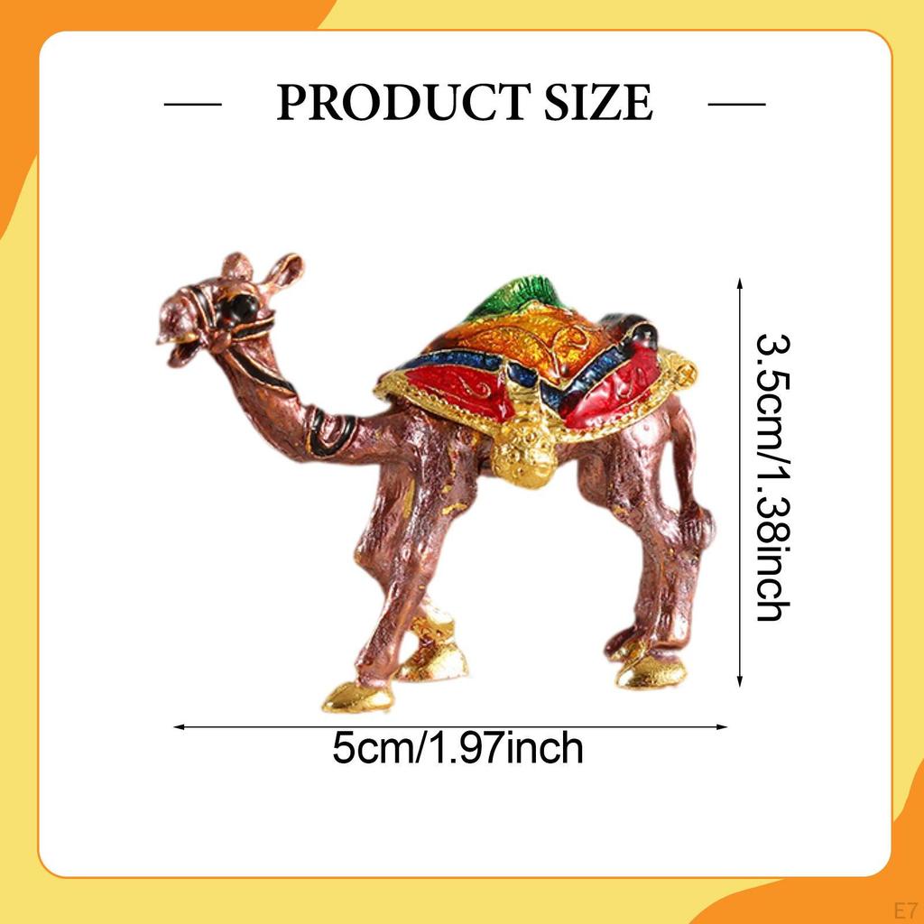 Милая фигурка верблюда Элегантный рождественский подарок Орнамент Маленькая эмалированная шкатулка для драгоценностей