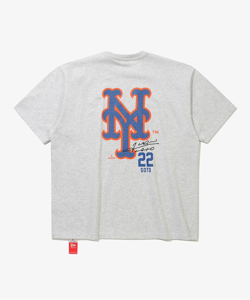 NEW ERA Mlb New York Mets Player Signature T-Shirt Heather Grey
