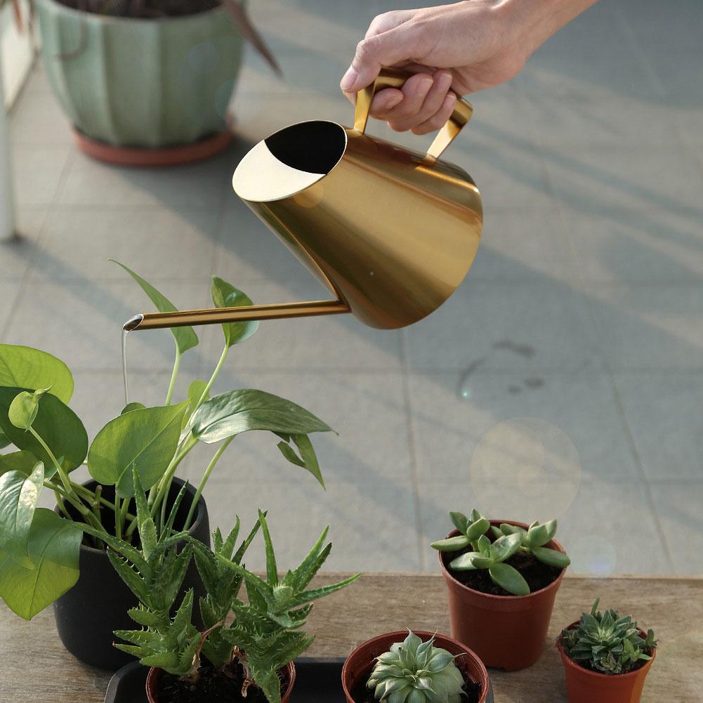 Stainless Steel Watering Can Sprinkle Pot Long Mouth Garden Flowers Plants Flower Tool
