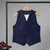 Мужской вельветовый жилет, пальто с V-образным вырезом, без рукавов, однобортный жилет на пуговицах с карманами, однотонный жилет, куртка