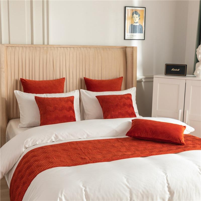 Скандинавская простота, бархатное волнистое узорное постельное полотенце, домашний отель, плед, дорожка для столовой, декор для свадебной вечеринки, полотенце с хвостиком, наволочка