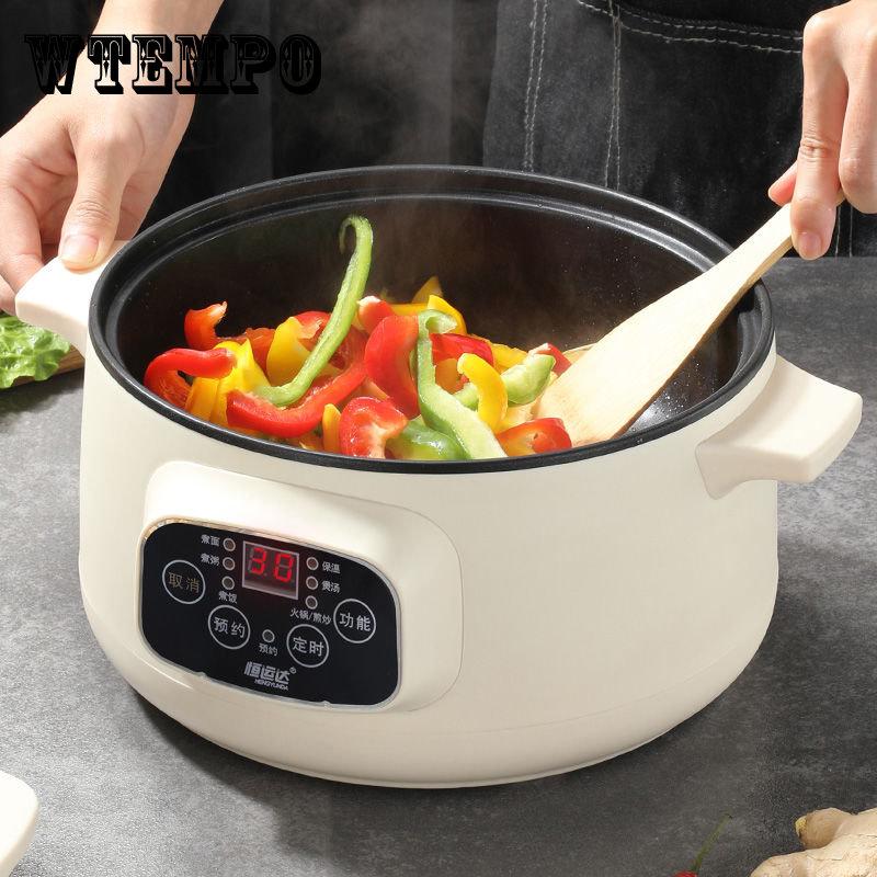 Электрическая кухонная машина, одно-/двухслойная кастрюля, бытовая рисоварка на 1-2 человека, многофункциональная сковорода с антипригарным покрытием для дома с чашей для приготовления пара