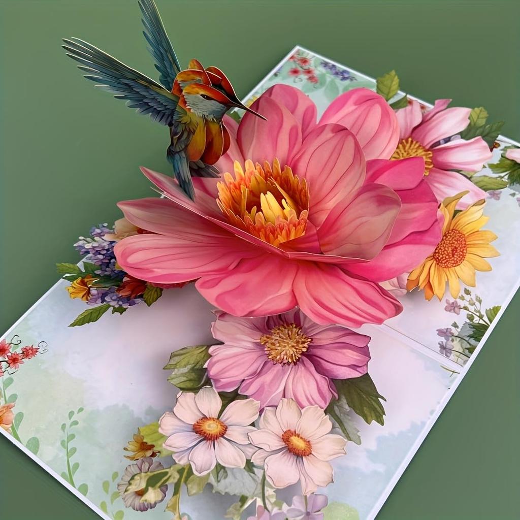 3D Pop Up Flower Greeting Cards Wedding Card Anniversary Thanksgiving Valentines Day Birthday Gift Thank You Card Handmade Cards