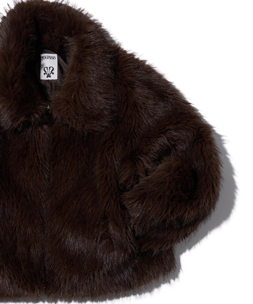 Youhee Long Hair Fur Jacket Brown