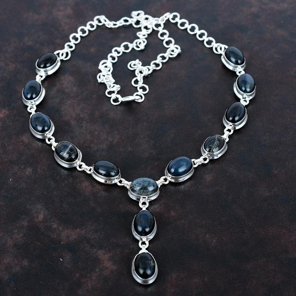 Pietersite Necklace Gemstone Necklace Handmade Jewelry 925 Sterling Silver Adjustable Chain Necklace Natural Pietersite Jewelry Wedding Gift