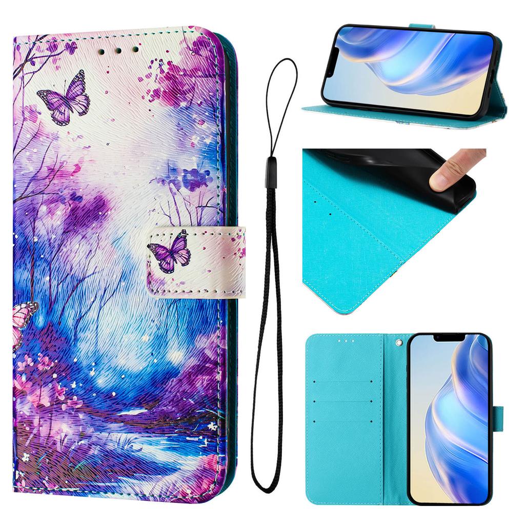 Dream Butterfly Forest Luxury Painted Leather Case Wallet Book Style Cover for Oppo A72/A52/A92 4G,A36 4G,Reno 8/9,Realme 8/9/10/11/12...