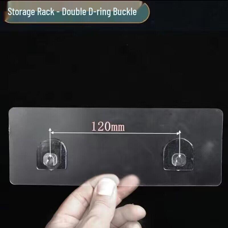 Многослойная клейкая настенная полка для хранения с прозрачными крючками для ванной комнаты