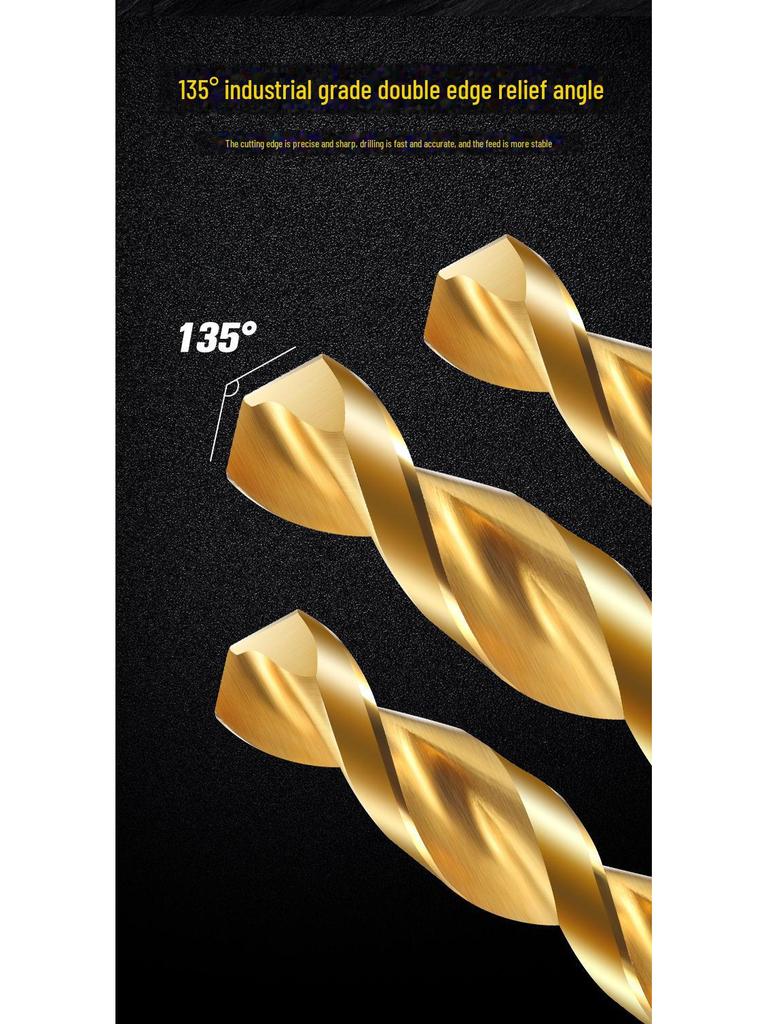 Сверло Tiangong M42 с титановым покрытием из кобальта для твердых металлов и нержавеющей стали