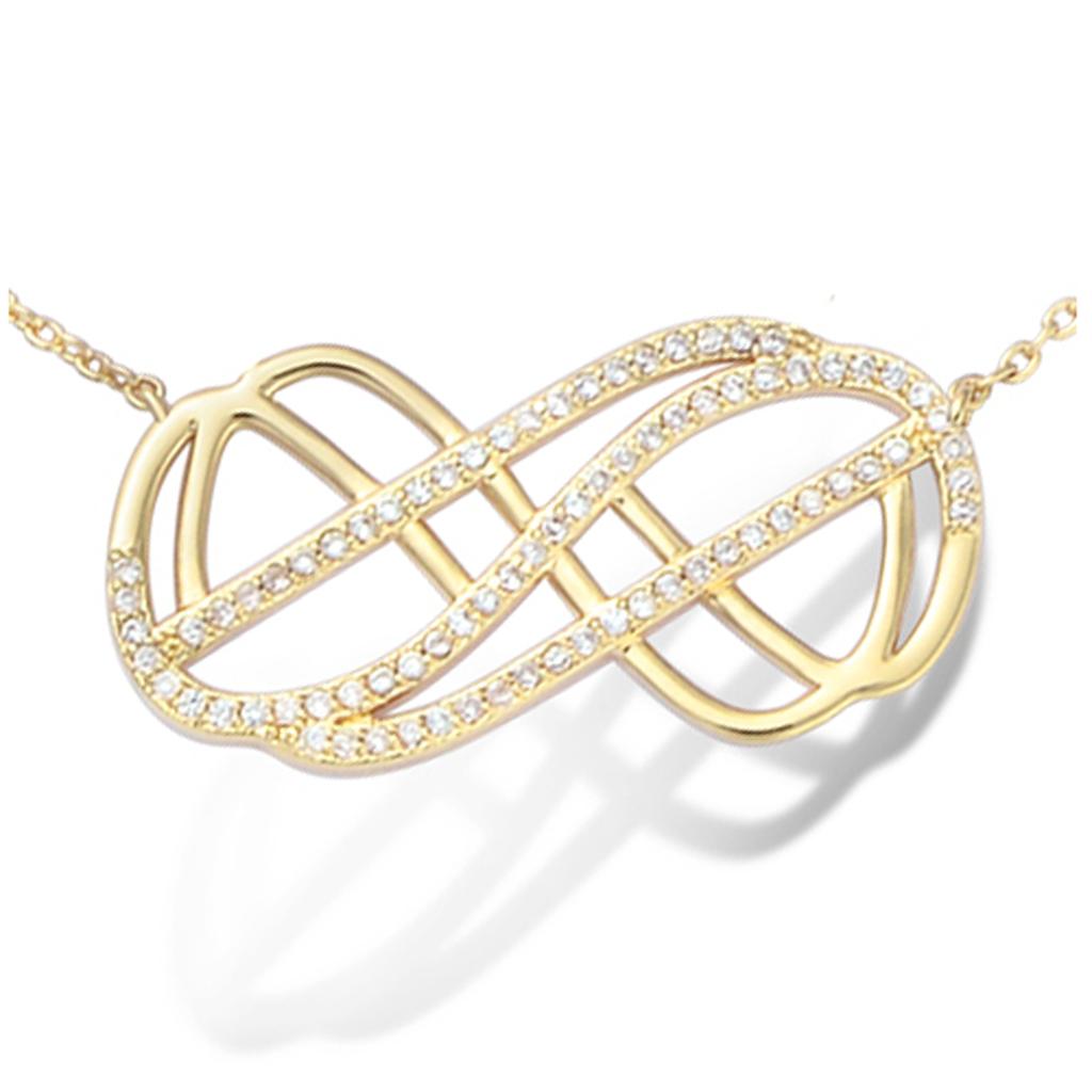 Les Trésors De Lily [L4592] - Gold-Plated 'Infini' White Gold Necklace - 30x15 Mm