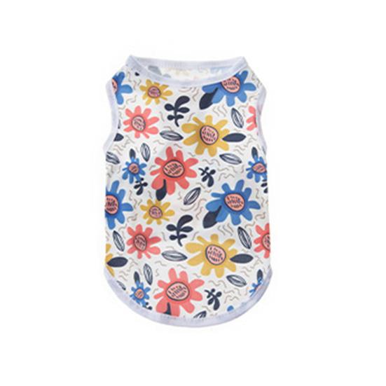 Pet Vest Puppy Shirt Breathable Soft Fabric Wear-Resistant Cute Summer Dog Clothes Printed Pet T-Shirt