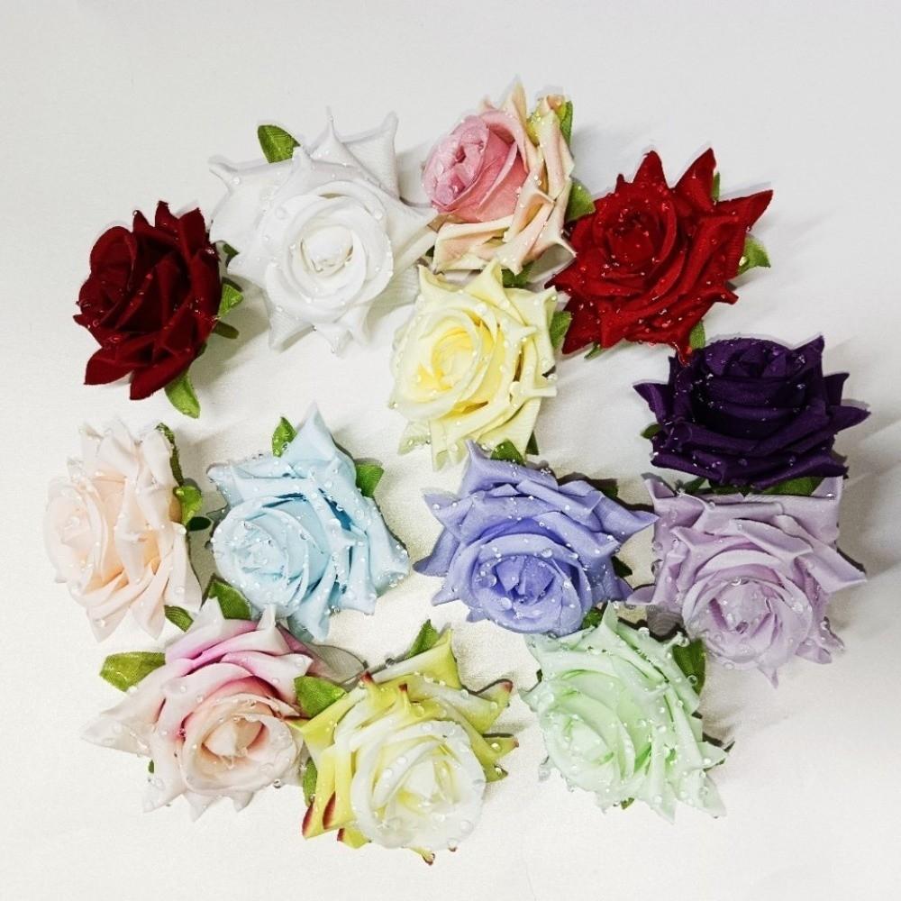 10pcs Pastel Colors Realistic Artificial Rose Heads 3D Elegant Flower Arrangement for Wedding