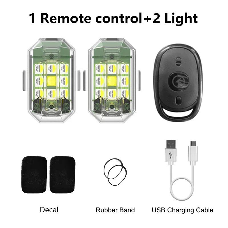 Wireless LED Drone Strobe Light for Motorcycle Car Bike Remote Control Anti-collision Indicator Warning Lamp USB Signal Light