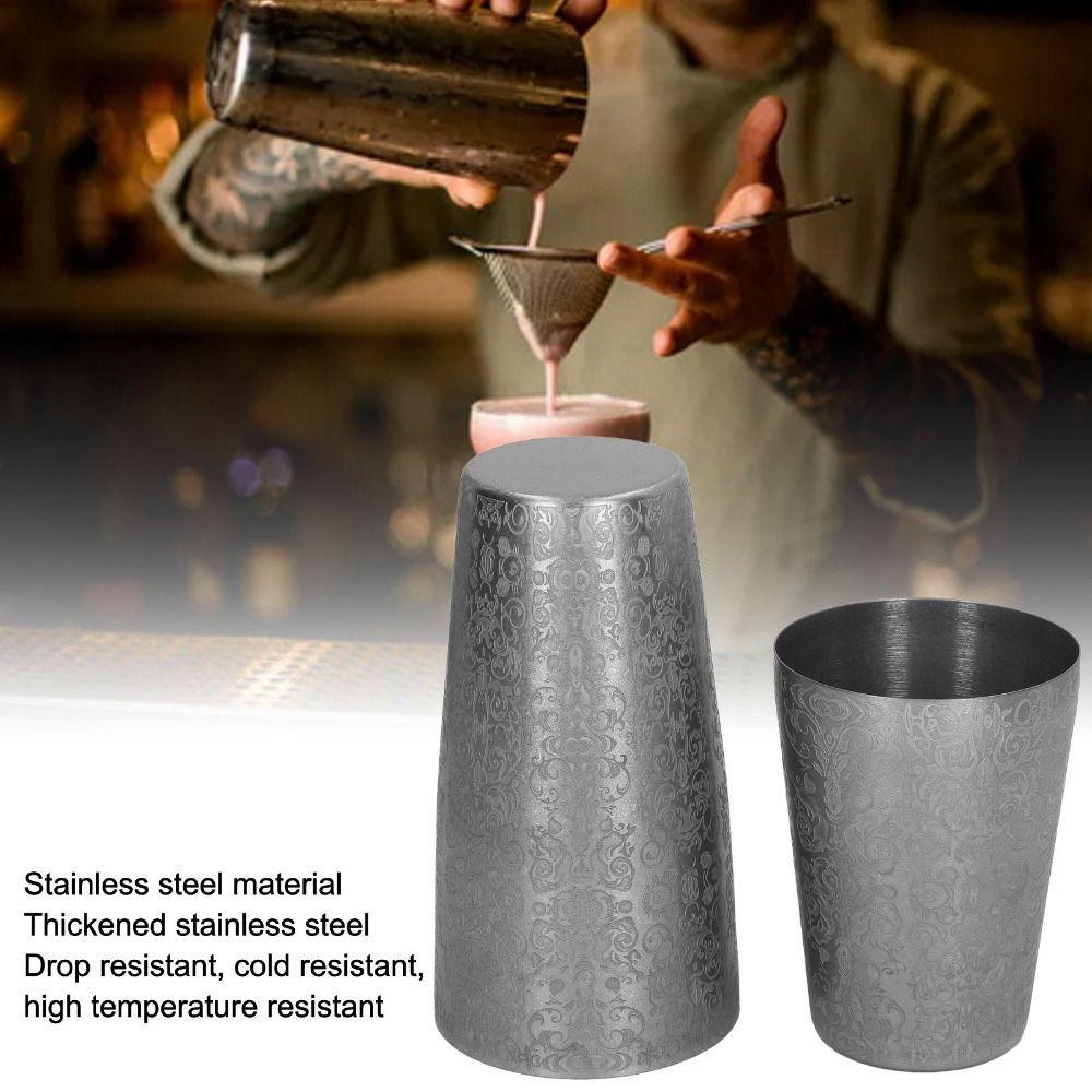 2 Piece Set Weighted Tins Boston Shaker Metal Drink Mixer Vintage Cocktail Shaker Set Bar Mixing