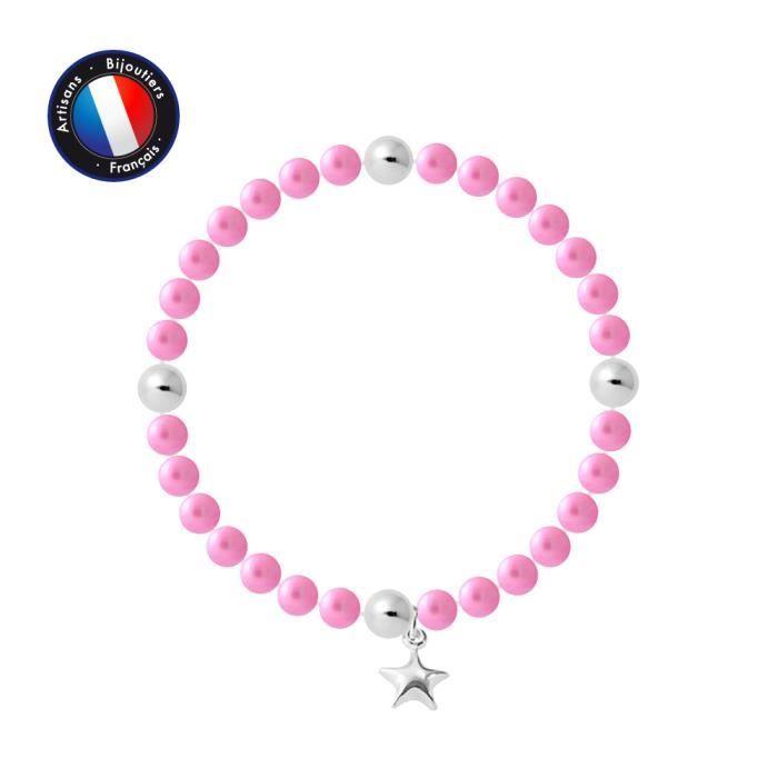 Bracelet - PERLINEA - My Star - Freshwater Pearls 5-6 Mm - 925 Silver - Elasticated