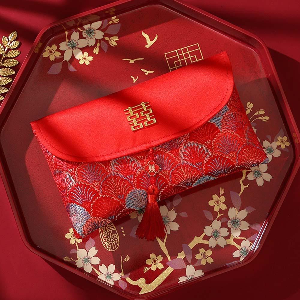 Brocade Cloth Tassel Brocade Red Envelope Spring Festival New Year Money Bag Wedding Birthday