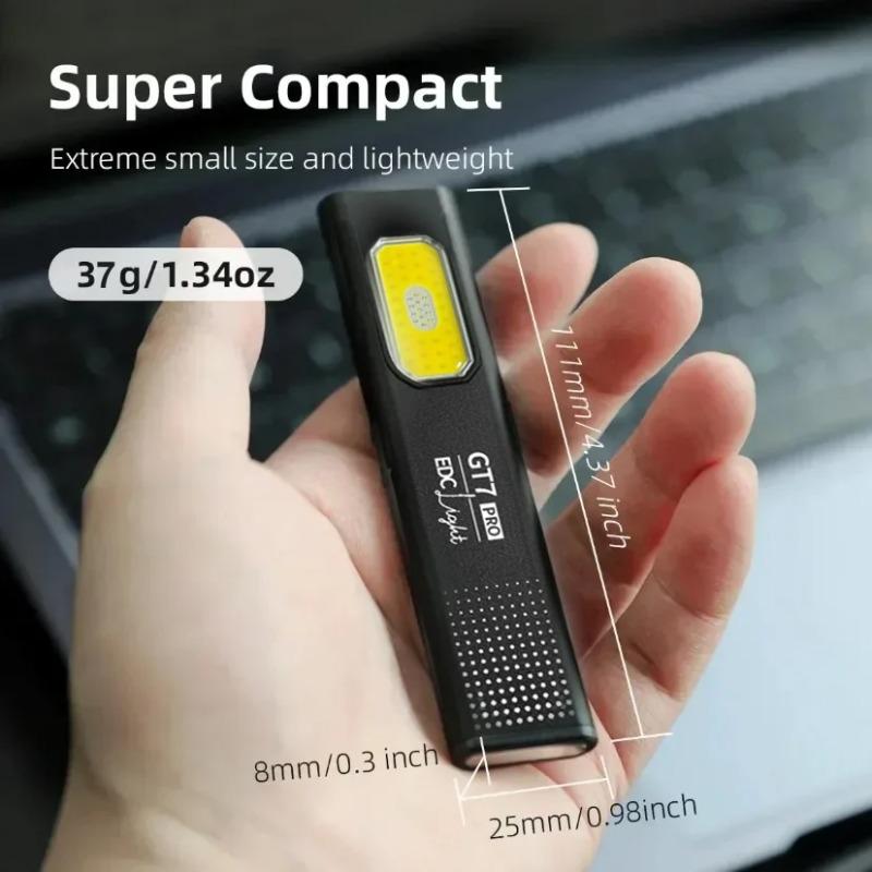 Ультратонкий многорежимный карманный светодиодный фонарик, компактный, перезаряжаемый через Type-C, красный/синий стробоскоп для работы, повседневного ношения и путешествий