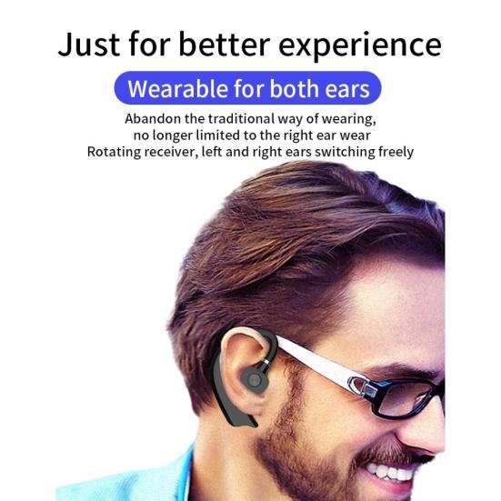 1Pc Ear Hook Wireless Bluetooth-compatible 5.0 Stereo Earphone Hands-free Business Headset