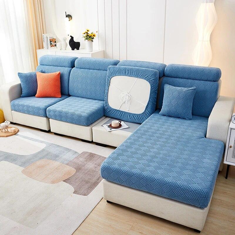 Плотная жаккардовая плюшевая наволочка для диванной подушки Чехол на длинную подушку спинки Растягивающийся чехол-защита для дивана на 1/2/3/4 места