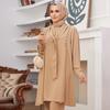 Foulard Collar Women Tunic Pants Double Suit Combine Islamic Muslim Casual Fashion Loose Summer Summer New Season Turkey