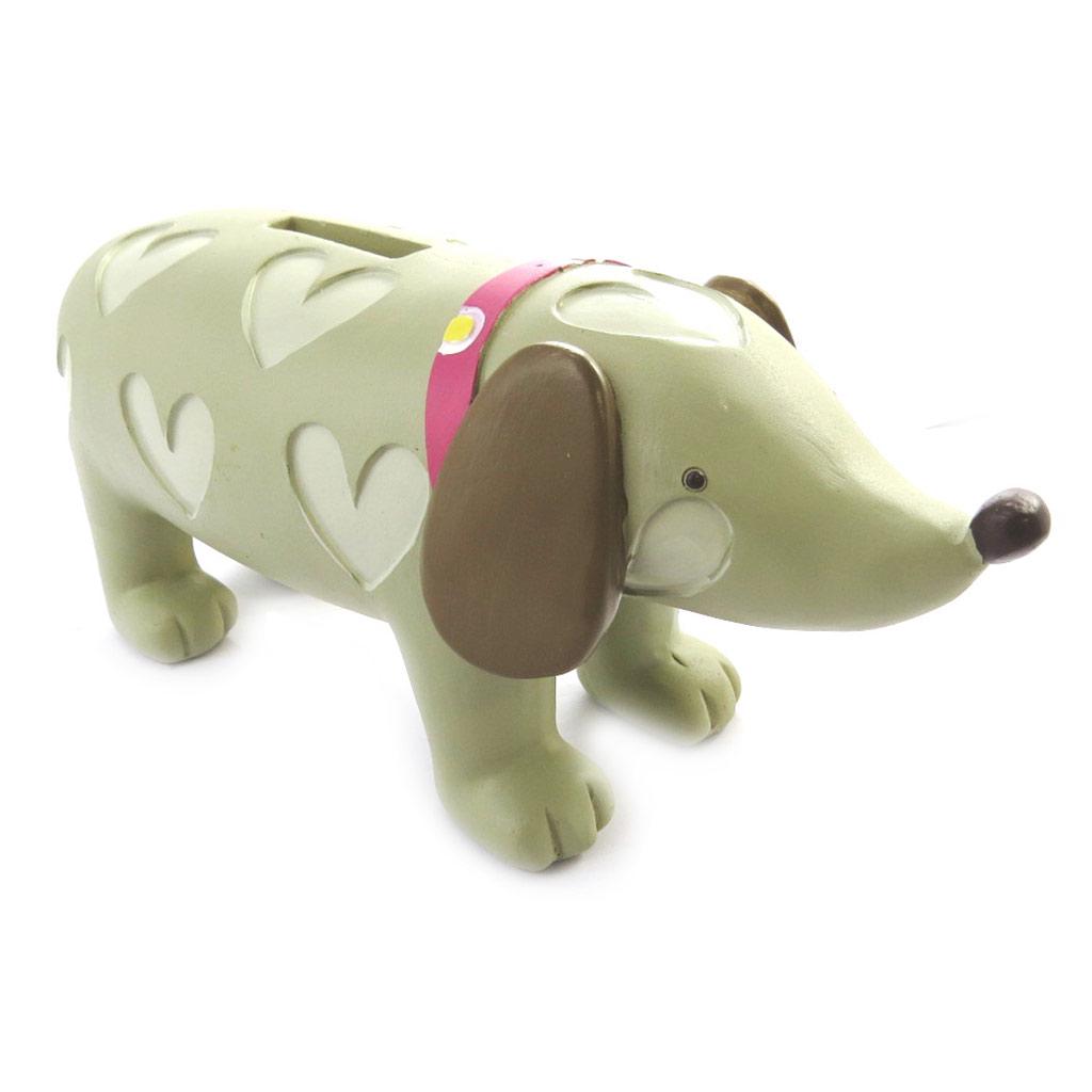 Les Trésors De Lily [M7747] - Копилка смоляная 'Dog Tequel' зеленая - 195x85x70 мм