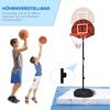 Basketball Stand, height-adjustable, magnetic dartboard, 98-148cm, Black