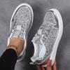Spring and Summer New Glossy Fashion Women's Shoes Fashion Casual Sports Board Shoes Low-top Lace-up Flat Shoes Street Trendy Shoes