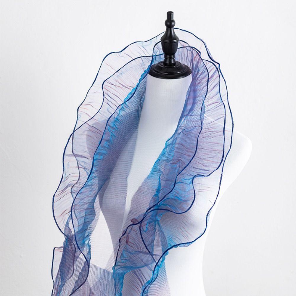 Mermaid Color Pleated Lace Ribbon 1 Yard DIY Sewing Material New Clothing Supply