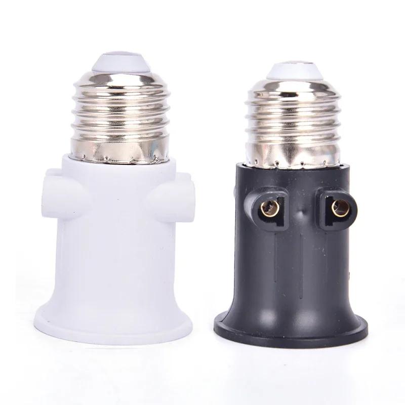 1 PCS AC100-240V 4A PBT Fireproof E27 Bulb Adapter Lamp Holder Base Socket with EU Plug White and Black Bulb Holder