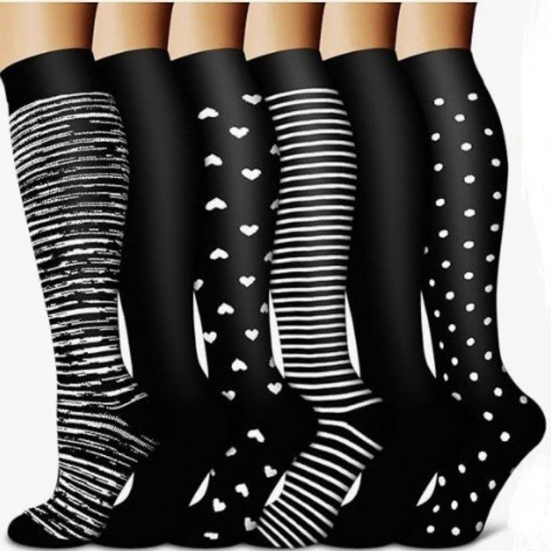 Calf Socks Women's Summer High Elastic Stockings Compression Socks Shaping Leg Socks European and American Sports Pressure Socks