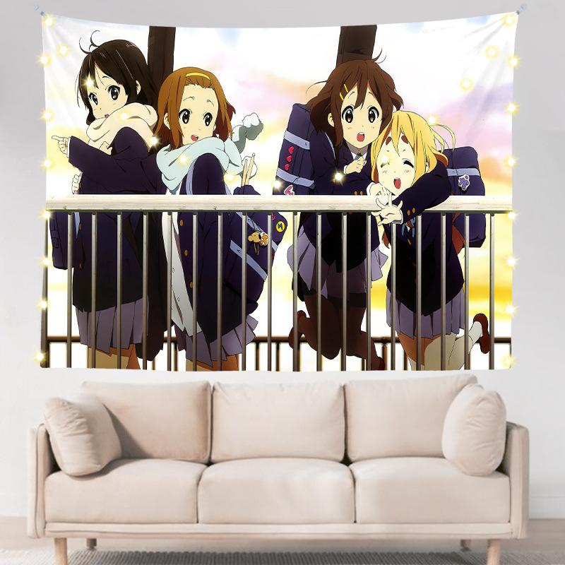 Легкий роман для девочек в общежитии, двухмерное аниме, настенное украшение для спальни, тканевое подвесное одеяло