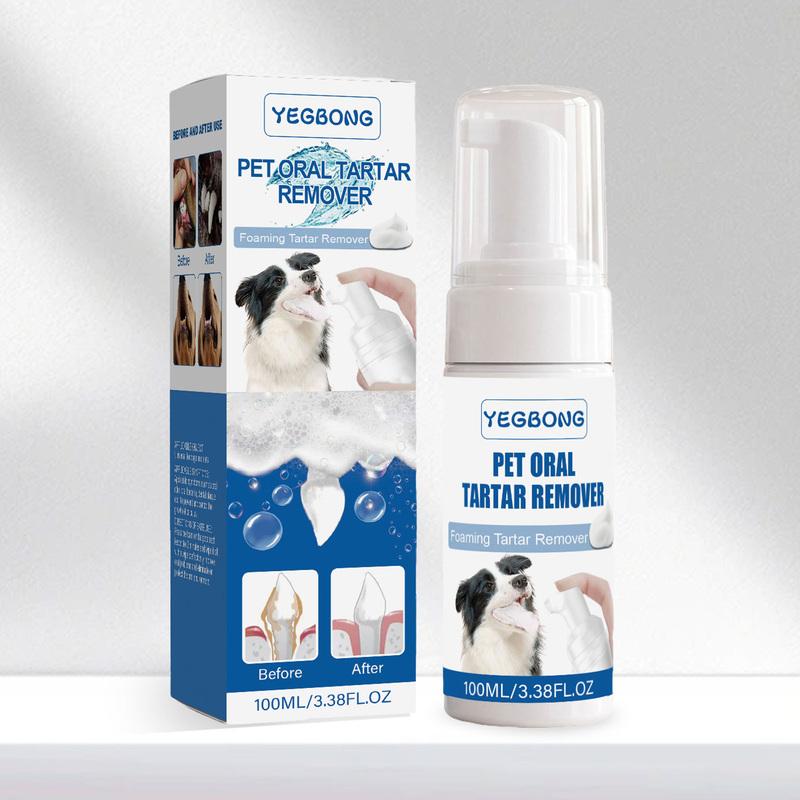 Pet Oral Cleaning Foam Natural Plants Ingredients Pet Teeth Whitening Mousse Safe Effective Pet Tartar Remover for Pet Oral Care