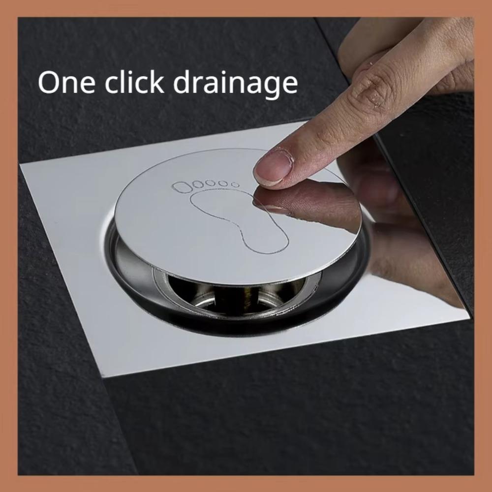 Pop Up Bounce Press-Type Floor Drain Metal Drain Filter Creative Shower Foot Floor Drain