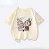 2025 Latest Explosion Pure Cotton Labubu Cartoon Printed T-shirt Summer Pure Cotton Casual Round Neck Loose Top Short Sleeve
