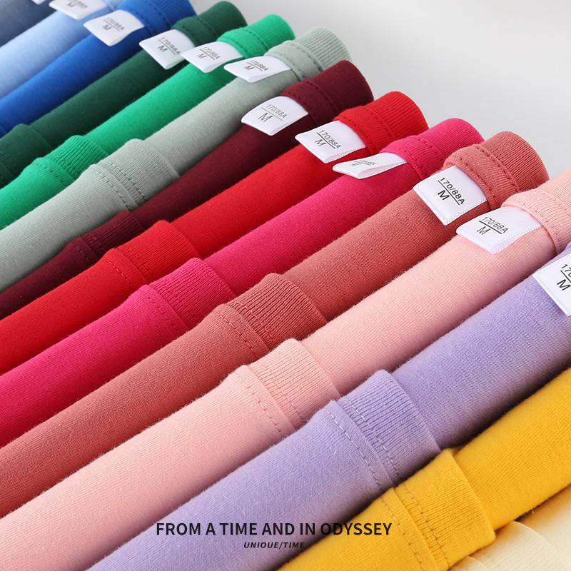 Хлопковые однотонные футболки с коротким рукавом для мужчин и женщин, повседневные футболки, повседневные, стандартного кроя, летние базовые топы с круглым вырезом