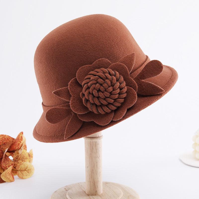 Ретро Цилиндр Женская Мода Британская Шерстяная Шляпа Женская Осенне-Зимняя Фетровая Шляпа