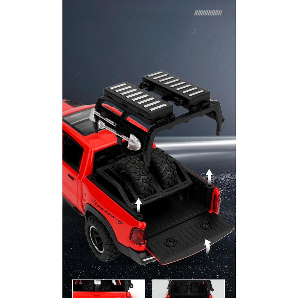 1/32 Dodge RAM MAMMOTH пикап игрушечная машинка миниатюрная литая металлическая модель внедорожника инерционный механизм со звуком и светом коллекция подарок мальчику