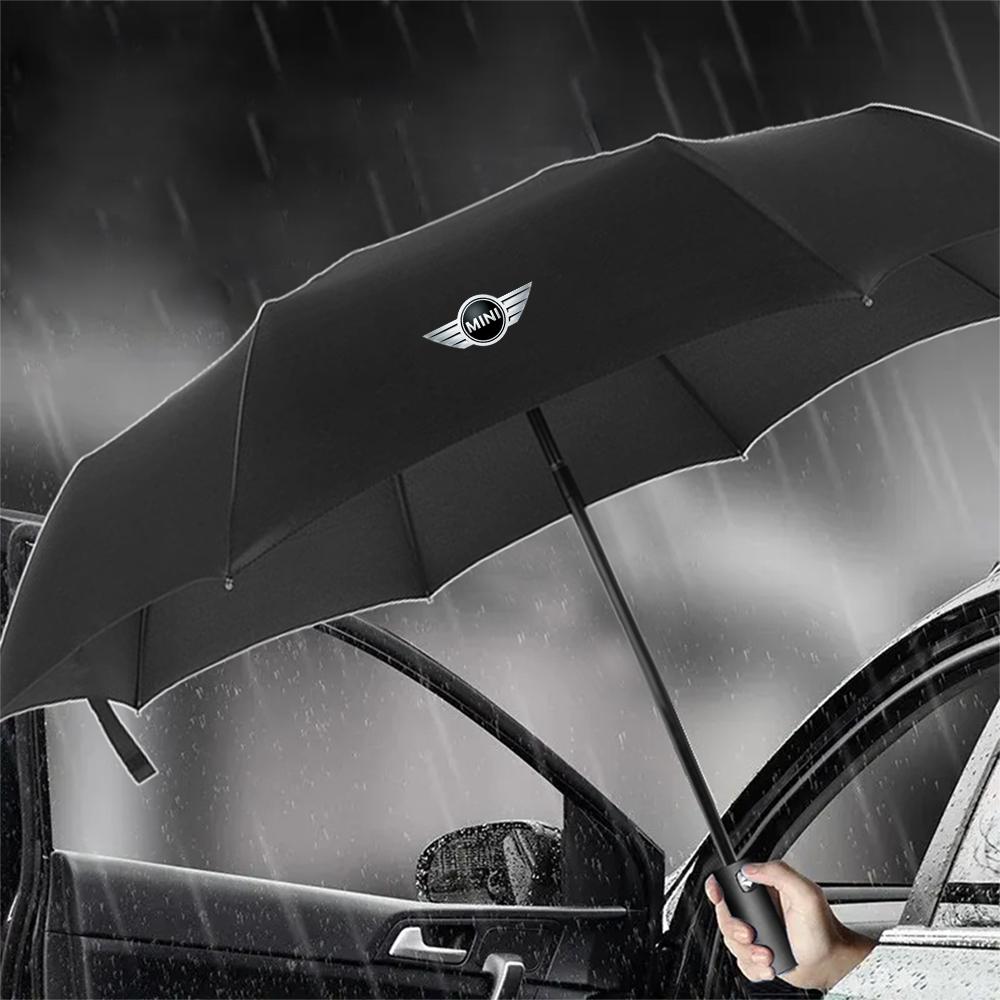 Car Logo Foldable Automatic Umbrella UV Protection Auto Accessories For MINI Cooper JCW WORKS R55 R56 F55 F56 R57 R58 R59 R60 mjewr55