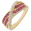 Ring K18 yellow gold/Ruby/diamond #7.0(US Size) 4.4g Women Used
