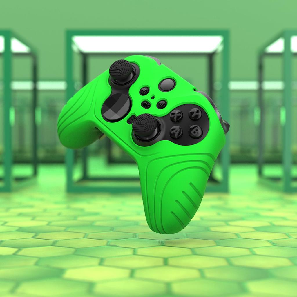 PlayVital Защитный чехол для беспроводного контроллера Xbox Elite Series 2 Core с мягкой резиновой накладкой и колпачками для стиков [Зеленый]