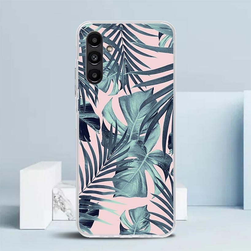 Летние Тропические Растения Зеленый Лист Чехол для Телефона Для Samsung Galaxy A17 A37 A57 A16 A15 A14 A13 A56 A55 A54 A53 A36 A35 A34 A33 A26