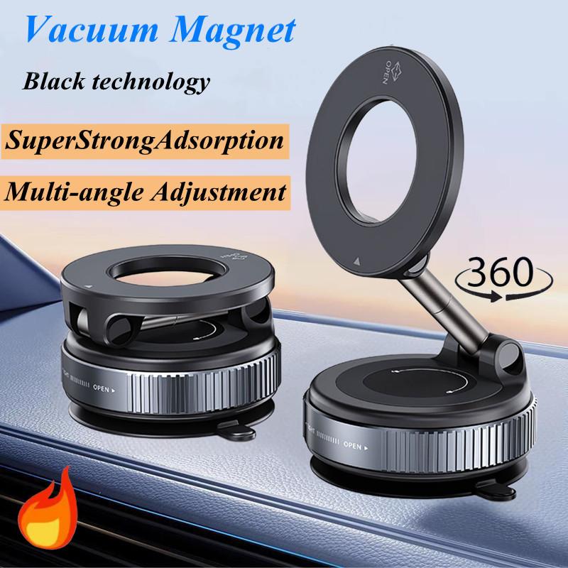 K007 Strong Magnetic Car Phone Holder Foldable Design 360° Adjustable Vacuum Mount for Car/Desk/Bathroom/Universal Use Holder