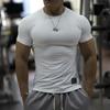 Мужская быстросохнущая фитнес-футболка с коротким рукавом для бега, езды на велосипеде и тренировок