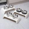 Double Bowl Design Cat Food Plate 8.5cm Lifting Height Pet Feeding Bowl  Pet Supplies
