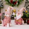 Handmade Christmas Sitting Snowman Doll Pink Merry Christmas Decorations  Party Festival Favors