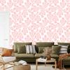 Wallpaper Flowers white, coral background for living room and bedroom 50x1000