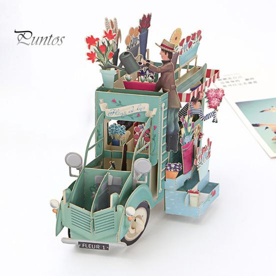 Красивая складная стереоскопическая открытка с днем рождения 3D всплывающие выпускные для друзей