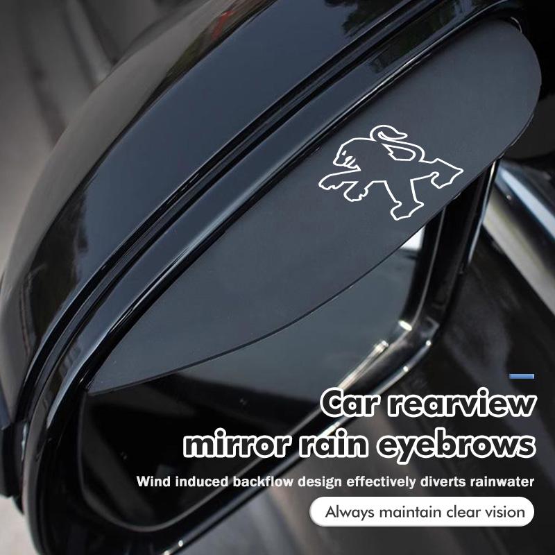 For Peugeot 2pcs Car Rain Eyebrow Rearview Mirror Visor Shade Rain Cover Rear View Accessories GTLine 308 508 5008 3008 406 607