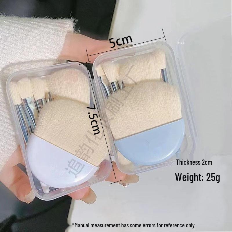 Портативный набор из 6 дорожных кистей для макияжа для начинающих - Включает мини-кисти для пудры, контуринга, консилера и стипплинга