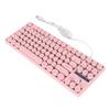 Gaming Keyboard USB Round 87 Keys Colorful Backlit Ergonomic Mechanical Touch Wired Keyboard for