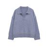 European and American style, new women's clothing, foreign-style cashmere-blended POLO shirt-type knitted sweater 1505103